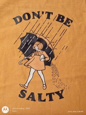 Fruit of the Loom Orange "Don't Be Salty" Graphic Tee